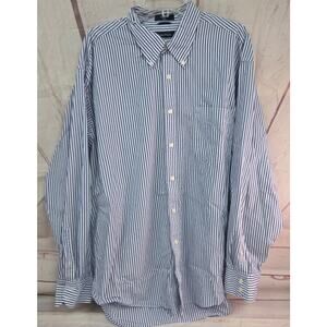 Nautica XXL Blue White Striped Long Sleeve Button Up Shirt